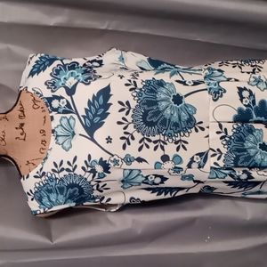 Donated- White & blue floral dress "Lily"